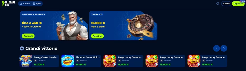billionairespincasino.it-games-live